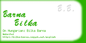 barna bilka business card